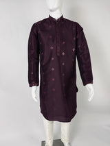 Burgundy Color Soft Silk Kurta with Lining Embroidered and Sequin - Kaash