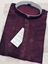 Burgundy Color Soft Silk Kurta with Lining Embroidered and Sequin - Kaash