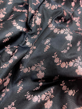 Charocal Grey Color Soft Mashru Silk handloom Saree with Copper Zari Weave with Banarasi Border and Pallu - Banarasi Mashru Silk Saree - Kaash