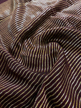 Coffee Color Linen Handloom Saree with Floral Pattern | Linen Saree | Handwoven Sarees | Gift for Her | Bengal Sarees | Meenakari - Kaash