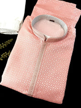 Coral Peach Color Men's Soft Silk Kurta Pajama Set - Kaash