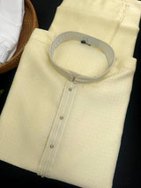 Cream Color Kurta with Self Design | Wedding & Party Wear - Kaash