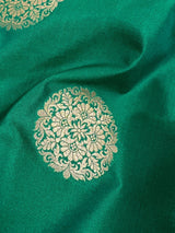 Dark Green Soft Banarasi Chakra dupatta in banarasi soft silk with chakra with grand flower borders — Kaash Collection