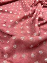 Dark Mauve Color Pure Banarasi Georgette Silk Paithani Saree with Meenakari Work | Peacock Motif and Floral Design | SILK Mark Certified - Kaash