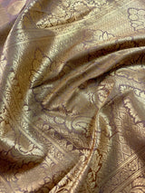 Deep Beige Fawn with undertone of gold Traditional Banarasi Handloom Saree in Banarasi Silk - Kaash