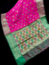 Deep Hot Pink Cotton Silk Saree - Kaash