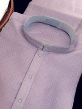 Deep Lavender Color Kurta with Self Design | Wedding & Party Wear - Kaash
