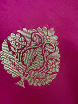 Deep Pink Traditional Banarasi Handloom Soft Silk Saree - Kaash