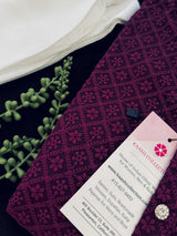 Deep Purple men's kurta pajama in georgette with lucknowi chikankari embroidery — Kaash Collection