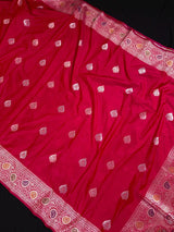 Deep Rani Pink Banarasi saree in banarasi soft silk with soft banarasi with meenakari work — Kaash Collection