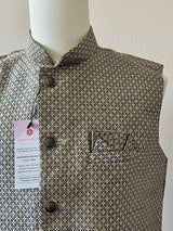 Designer Blue and Beige dual tone Color Modi Nehru Jacket For Men in Silk - Kaash