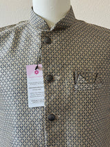 Designer Blue and Beige dual tone Color Modi Nehru Jacket For Men in Silk - Kaash