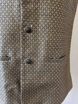 Designer Blue and Beige dual tone Color Modi Nehru Jacket For Men in Silk - Kaash