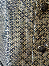 Designer Blue and Beige dual tone Color Modi Nehru Jacket For Men in Silk - Kaash