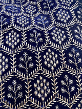 Royal Blue men's Nehru/Modi jacket in velvet with thread embroidery & sequin on velvet — Kaash Collection