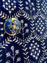 Designer Party Wear Velvet Royal Blue Color Modi Jacket For Men | High Quality Premium Velvet Jacket Thread Embroidery Sequin Work - Kaash