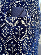Designer Party Wear Velvet Royal Blue Color Modi Jacket For Men | High Quality Premium Velvet Jacket Thread Embroidery Sequin Work - Kaash