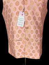 Designer Pink Color Modi Nehru Jacket For Men in Banarasi Silk | Waist Coat | Jacket for Kurta | Indian Wedding Wear for Men - Kaash
