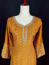 Designer Readymade Salwar Kameez in Mustard Gold Color For Women | Party Wear Salwar Kameez for Women | Indian Outfits for Women - Kaash