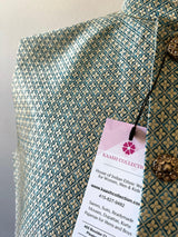 Greenish Blue Dual Tone men's Nehru/Modi jacket in silk (non-pure) with zari embossed detail — Kaash Collection