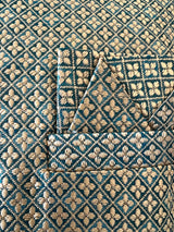 Greenish Blue Dual Tone men's Nehru/Modi jacket in silk (non-pure) with zari embossed detail — Kaash Collection
