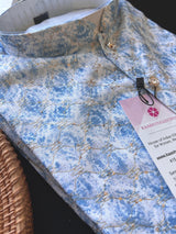 Dual Shaded Kurta in Blue and White with Zari Strings and tiny Sequin Work Allover | Pastel Color Kurta | Wedding Party Wear Kurta - Kaash
