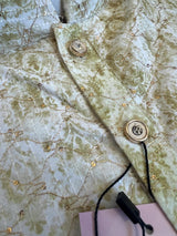 Dual Shaded Kurta in Pastel Green and White with Zari Strings and tiny Sequin Work Allover | Pastel Color Kurta | Wedding Party Wear Kurta - Kaash