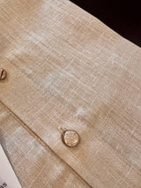 Fawn Beige men's kurta pajama in pure linen cotton with premium linen cotton with fancy buttons — Kaash Collection