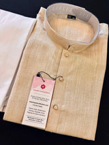 Fawn Beige Color Premium Pure Linen Cotton Kurta Pajama Set for Men | Cotton Linen Men Kurtas | Beige Color Kurta | Soft Kurta for Men - Kaash