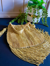 Gold Color Embellished Sequin Handbag with Long Strings | Bags for Gifts | Wedding Bags - Kaash