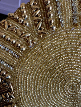 Gold Potli Bag | Gold Beaded Studded Clutch | Party Clutch Sling | Wedding Purse in Gold | Bridal Bag, Handmade, Embellished Lotus Potli - Kaash