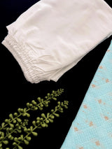 Grand Pastel Sea Blue Color Men Kurta Pajama with Gorgeous design Pattern embedded with Zari Weave Work - Kaash