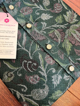 Hunter Green men's kurta pajama in banarasi butter silk with banarasi floral weave with cotton lining — Kaash Collection