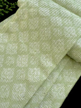 Light Green / Pastel Green men's kurta pajama in soft butter silk with floral digital prints with thread & sequin — Kaash Collection