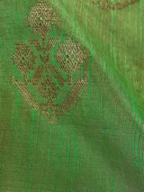 Green Color Soft Banarasi Cotton Tissue Silk Saree with Antqiue Zari - Kaash