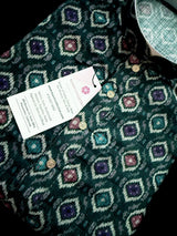 Green Ikkat men's kurta pajama in soft silk (non-pure, crepe-like) with ikkat digital print — Kaash Collection