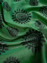 Handmade Green Color Saree with Temple Border - Kaash