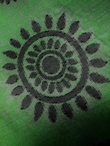 Handmade Green Color Saree with Temple Border - Kaash