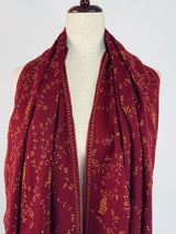 Maroon pure pashmina Kashmiri shawl with hand-embroidered kashmiri needlework — Kaash Collection