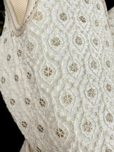 Handmade Men Wedding Shoes in Off White with Embroidery | Mens Shoes | Traditional Mojari Shoes | Indian Ethnic Wedding Footwear for Men - Kaash