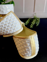 Handmade Mens Wedding Shoes in Ivory White Color | Jutti for Men | Traditional Handmade Mojari | Indian Ethnic Wedding Footwear for Men - Kaash