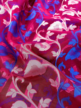 Pink Organza Muslin Tantuja Jamdani saree in organza muslin tantuja with intricate tantuja jamdani weave — Kaash Collection