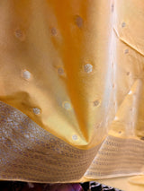 Mango Yellow Soft Banarasi Koniya dupatta in banarasi soft silk with koniya design with small buttis — Kaash Collection