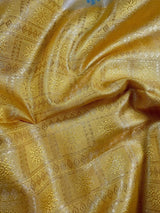 Handmade Yellow Gold Banarasi Tissue Silk Saree with Meenakari - Kaash
