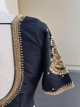 Handwork Designer Black Readymade Blouse with Gold Zari - Kaash