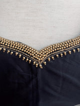 Handwork Designer Black Readymade Blouse with Gold Zari | Bird Motifs | Ready to Wear Blouses Blouse | Stitched Blouse - Kaash