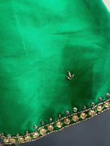 Handwork Designer Green Color Readymade Blouse with Gold Zari - Kaash