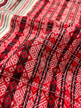 Handwoven Ivory and Red Color Pure Bengal Soft Cotton Saree - Kaash