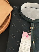 Hunter Green Color Indian kurta for Men | Embossed Embroidery Zari | Sherwani Style Kurta | Indian Wedding Kurta | Bottle Green Mens Kurta - Kaash