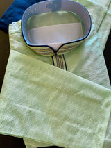 Pista Green with Blue Bottom Raw Silk Men Kurta Pajama Set made from Self Design Material | Mens Ethnic Wear